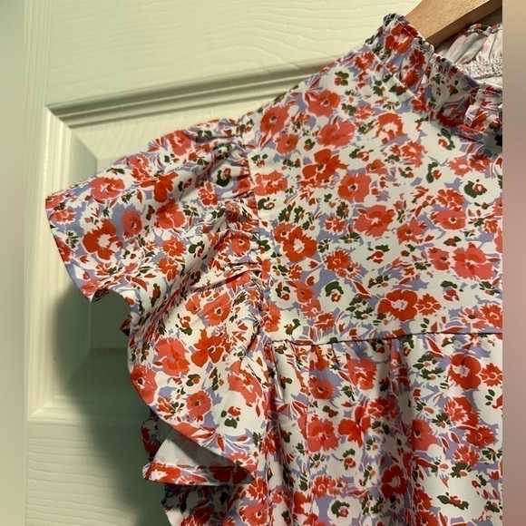 Pinch top with high neckline and ruffle sleeves - Picture 2 of 5